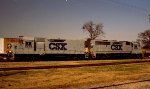 CSX 2213 & 6464 pause in downtown